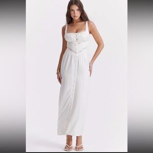 HOUSE OF CB 'Illiana' Ivory Real Silk Maxi Dress /Size S-US 4-6
